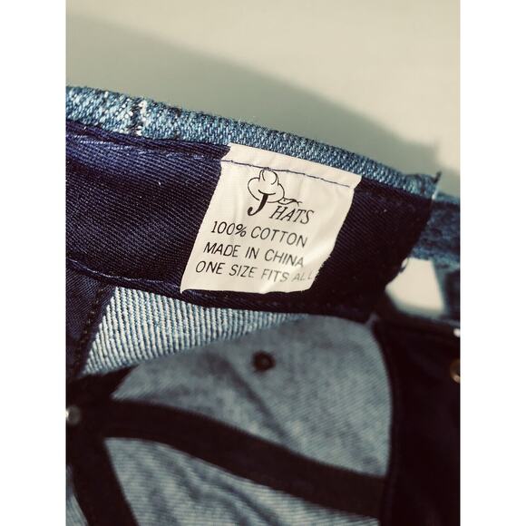 Vintage Dollywood Tennessee Strapback Cap Chambray Denim 90s J Hats USA - Picture 9 of 9